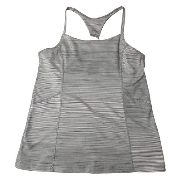 Zella Athletic Activewear Strappy Racerback Light Heather Gray Shelf Bra Tank Lg - Picture 6 of 9